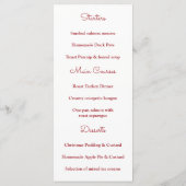 Weihnachtsbaum, Weihnachts-Party-Menü Menükarte (Rückseite)