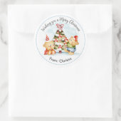 Weihnachtsbaum-Weihnachtsaufkleber für Wasserfarbe Runder Aufkleber (Tasche)