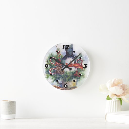Weihnachtsbaum Weihnachtsbaum Neujahr Winter Runde Wanduhr (Zuhause)
