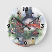 Weihnachtsbaum Weihnachtsbaum Neujahr Winter Runde Wanduhr (Vorderseite)