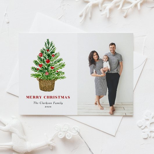 Weihnachtsbaum Weihnachtsbaum Weihnachtsfest Foto Feiertagspostkarte