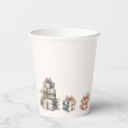 Weihnachtsbaum-Weihnachtscreen Pappbecher (Rückseite)