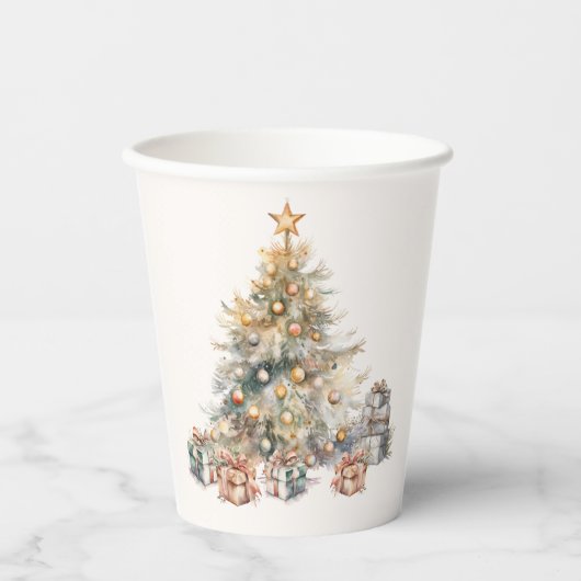 Weihnachtsbaum-Weihnachtscreen Pappbecher (Vorderseite)