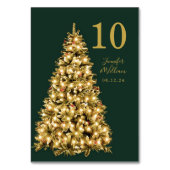 Weihnachtsbaum Weihnachtsfeier Grün Tischnummer (Rückseite)