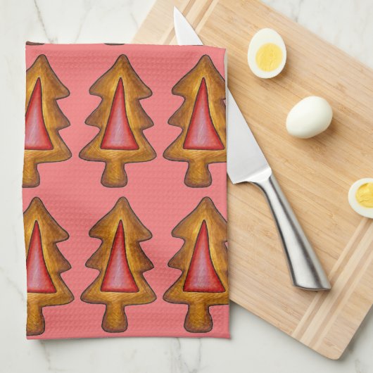 Weihnachtsbaum-Weihnachtsfeiertag aus Rotverkettet Geschirrtuch (Viertel Falte)