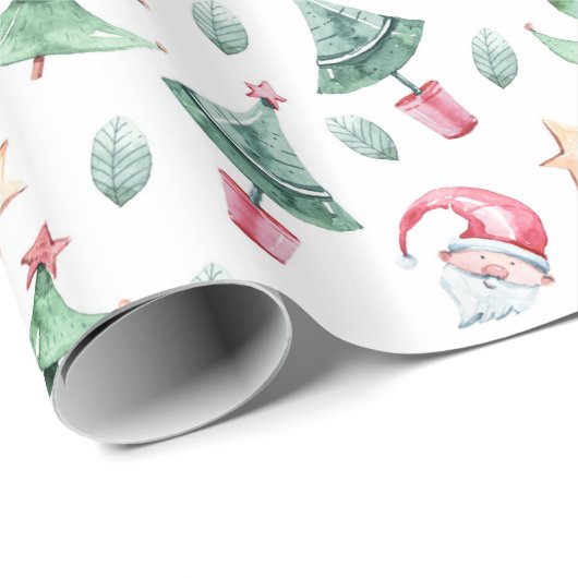 Weihnachtsbaum Weihnachtsfeiertag Geschenkpapier (Rolleneckpunkt)