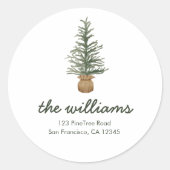 Weihnachtsbaum-Weihnachtsfeiertag im Wasserfarben Runder Aufkleber (Vorderseite)