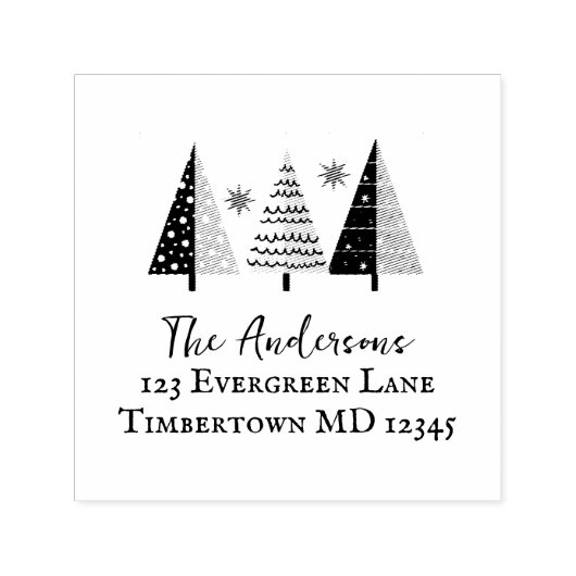Weihnachtsbaum Weihnachtsfeiertage Rücksendeadress Permastempel (Design)