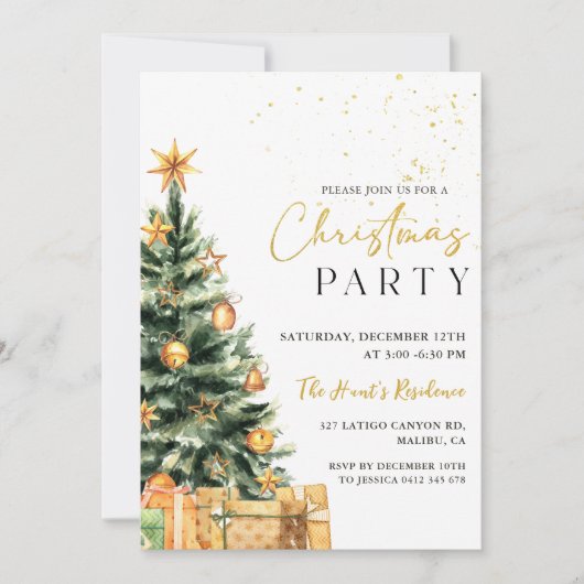 Weihnachtsbaum Weihnachtsfest Weihnachten Party Einladung (Vorderseite)