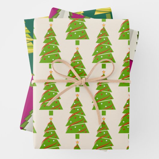 Weihnachtsbaum Weihnachtsgeschenk Set Wrapping Pap Geschenkpapier Set (Beispiel)