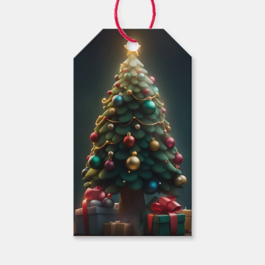 Weihnachtsbaum Weihnachtsgeschenk Tag Geschenkanhänger (Vorderseite)