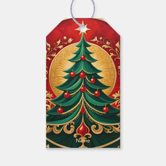 Weihnachtsbaum-Weihnachtsgeschenk Tag Geschenkanhänger (Vorderseite)