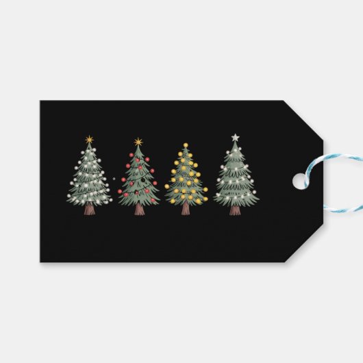 Weihnachtsbaum Weihnachtsgeschenk Winter Geschenkanhänger (Vorderseite (Horizontal))