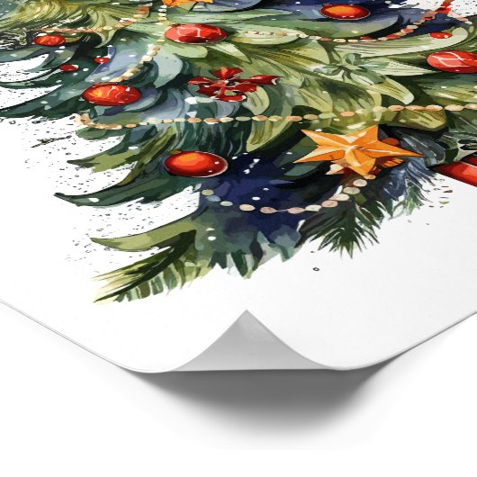 Weihnachtsbaum, Weihnachtsgeschenke Poster (Ecke)