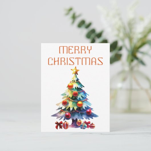 Weihnachtsbaum - Weihnachtskarte Feiertagskarte (Stehend Vorderseite)