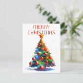 Weihnachtsbaum - Weihnachtskarte Feiertagskarte (Stehend Vorderseite)