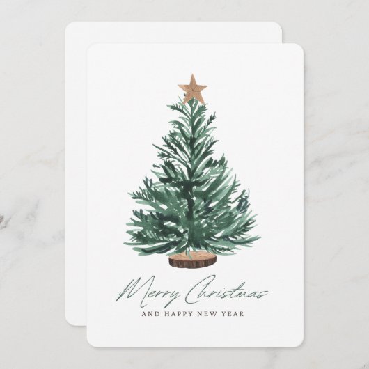 Weihnachtsbaum Weihnachtskarte Feiertagskarte (Vorne/Hinten)