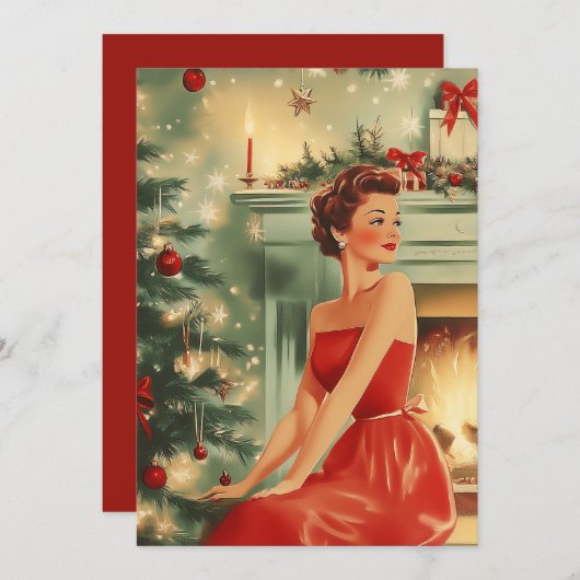 Weihnachtsbaum Weihnachtskarte Feiertagskarte (Vorne/Hinten)