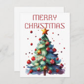 Weihnachtsbaum - Weihnachtskarte Feiertagskarte (Vorne/Hinten)