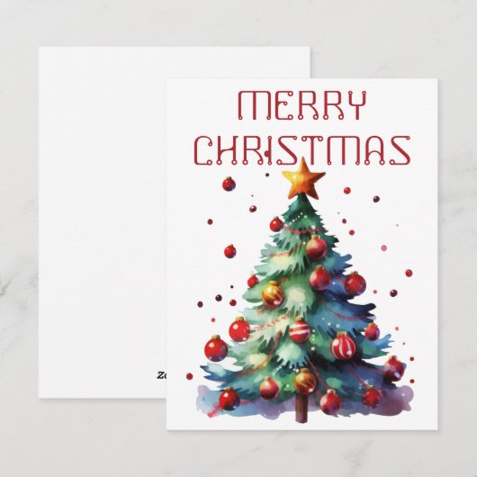 Weihnachtsbaum - Weihnachtskarte Feiertagskarte (Vorne/Hinten)