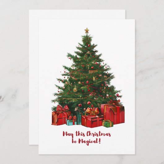 Weihnachtsbaum Weihnachtskarte Feiertagskarte (Vorne/Hinten)