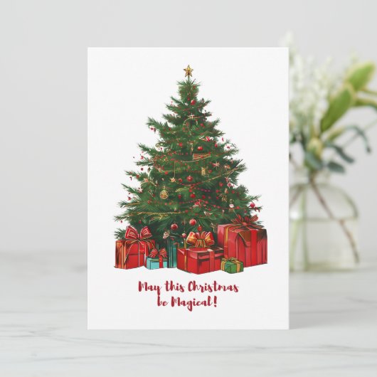 Weihnachtsbaum Weihnachtskarte Feiertagskarte (Stehend Vorderseite)