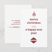 Weihnachtsbaum-Weihnachtskarte für Geschäftsleute Mitteilungskarte (Vorne/Hinten)