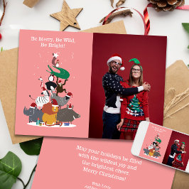 Weihnachtsbaum-Weihnachtskarte für Wildtiere Feiertagskarte