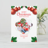 Weihnachtsbaum Weihnachtskarte in Aquarellen Einladung (Stehend Vorderseite)