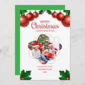 Weihnachtsbaum Weihnachtskarte in Aquarellen Einladung (Vorne/Hinten)