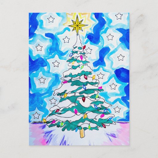Weihnachtsbaum-Weihnachtskarte Postkarte (Vorderseite)