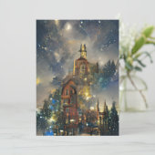 Weihnachtsbaum, Weihnachtskirche Dankeskarte (Stehend Vorderseite)