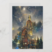 Weihnachtsbaum, Weihnachtskirche Dankeskarte (Vorne/Hinten)