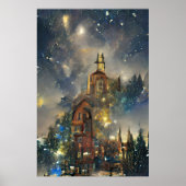 Weihnachtsbaum, Weihnachtskirche Poster (Vorne)