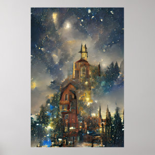 Weihnachtsbaum, Weihnachtskirche Poster