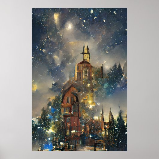 Weihnachtsbaum, Weihnachtskirche Poster (Vorne)