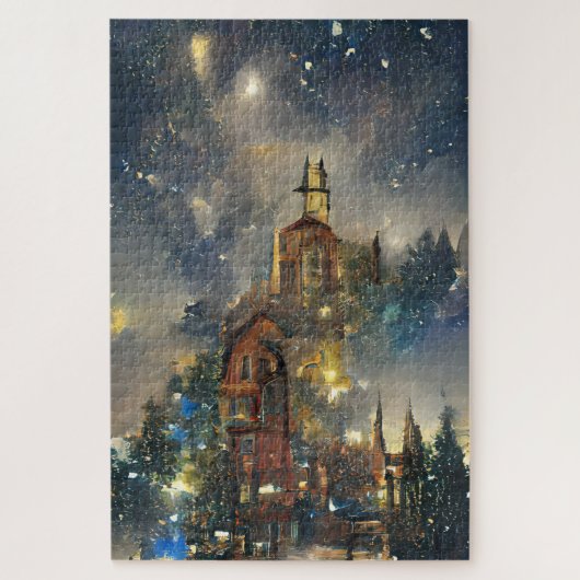 Weihnachtsbaum, Weihnachtskirche Puzzle (Vertikal)