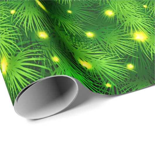Weihnachtsbaum Weihnachtslicht Grün Geschenkpapier (Rolleneckpunkt)