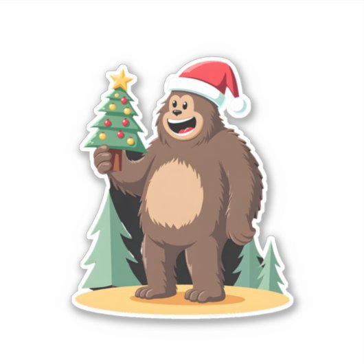 Weihnachtsbaum-Weihnachtsmannmütze (1) Aufkleber (Vorderseite)