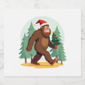 Weihnachtsbaum-Weihnachtsmannmütze (1) Schaumweinetikett (Einzelnes Label)