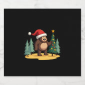 Weihnachtsbaum-Weihnachtsmannmütze (1) Schaumweinetikett (Einzelnes Label)