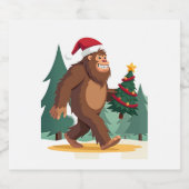 Weihnachtsbaum-Weihnachtsmannmütze (2) Schaumweinetikett (Einzelnes Label)