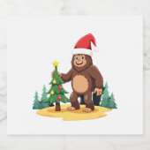 Weihnachtsbaum-Weihnachtsmannmütze (3) Schaumweinetikett (Einzelnes Label)