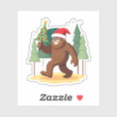 Weihnachtsbaum-Weihnachtsmannmütze (4) Aufkleber (Blatt)