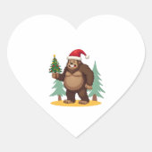 Weihnachtsbaum-Weihnachtsmannmütze (4) Herz-Aufkleber (Vorderseite)
