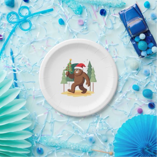 Weihnachtsbaum-Weihnachtsmannmütze (4) Pappteller (Party)