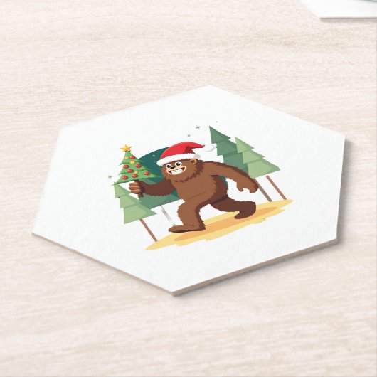 Weihnachtsbaum-Weihnachtsmannmütze (4) Untersetzer (angewinkelt)