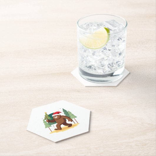 Weihnachtsbaum-Weihnachtsmannmütze (4) Untersetzer (Vor Ort)