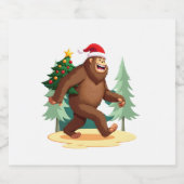 Weihnachtsbaum-Weihnachtsmannmütze (5) Schaumweinetikett (Einzelnes Label)