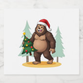 Weihnachtsbaum-Weihnachtsmannmütze (5) Schaumweinetikett (Einzelnes Label)